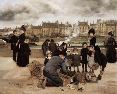 Children with a Toy Seller on the quai du Louvre