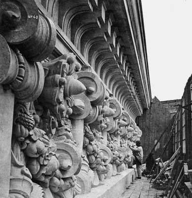 1876 - Opera house ornamentation being worked on