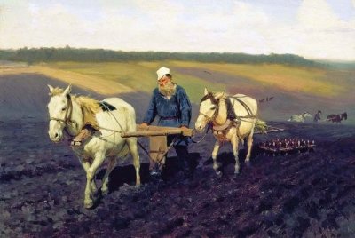 1887 - Tolstoy ploughing