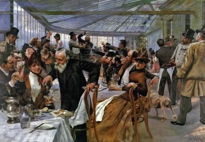 1886 - Scandinavian Artists Breakfasting at the Caf Ledoyen on Salon Opening Day