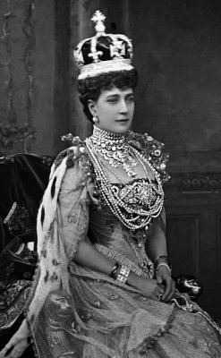 August 1902 -  Queen Alexandra in her coronation robes