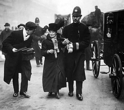 1910 - Suffragette under arrest