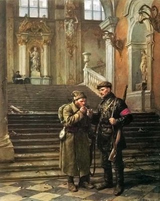 1917 - Soldiers inside the Winter Palace