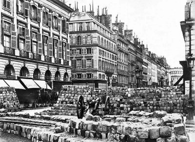 1870 - Barricade in the rue de la Paix, Place Vendme