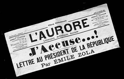 1898 - Zola's attack in the Dreyfus Affair