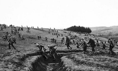 c. 1918 - Germans crossing a field