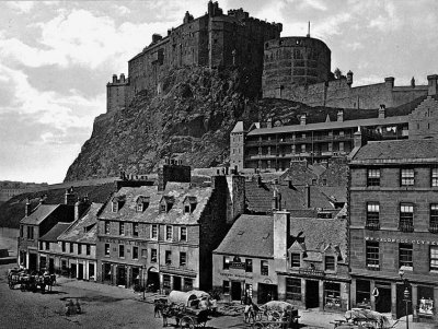 1865 - Edinburgh Castle from the Grassmarket