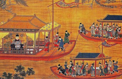 1538 - Emperor Jiajing on his imperial barge