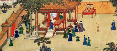c. 1430 - Amusements in the Emperor Xuande's palace (Detail)