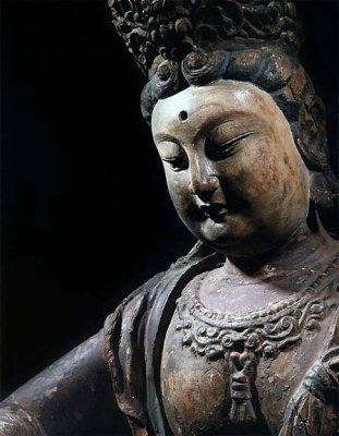 Guanyin in carved wood