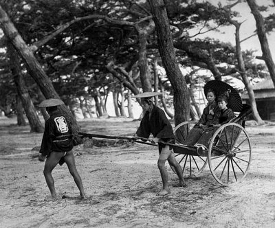 1880's - Riding in a rickshaw