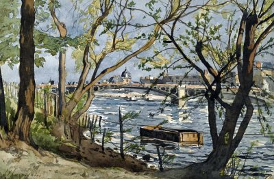 1916 - Le Pont du Carrousel sur la Seine