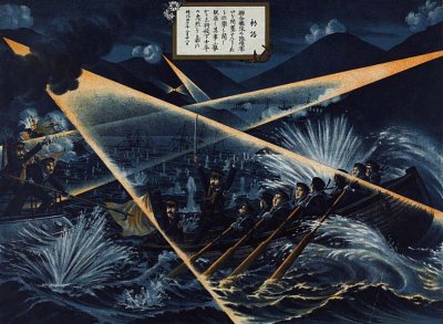 1904-5 - War with Russia - Japanese sailors attempting to blockade Port Arthur