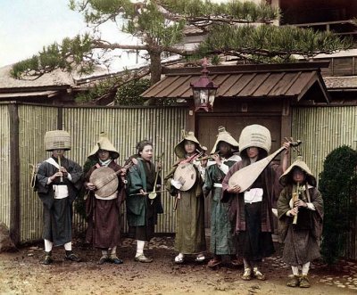 c. 1890 - Buddhist priests and nuns making music