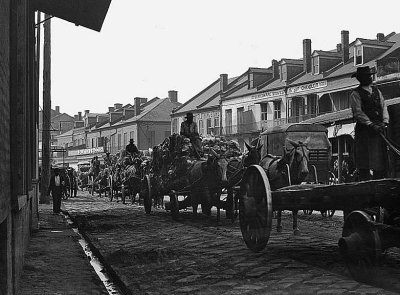 c. 1890 - Old French Market wagons