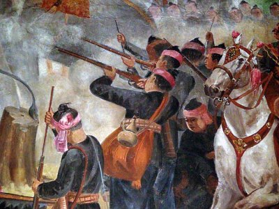 c. 1600 - Soldiers of King Naresuan in battle with the Burmese