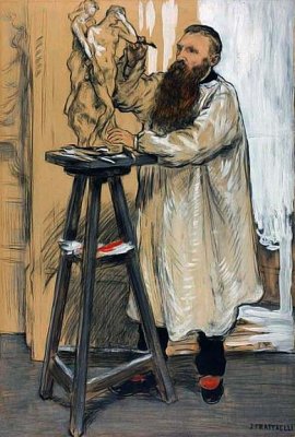 c. 1890 - Auguste Rodin in his studio