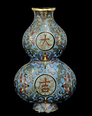 Cloisonn enamel vase