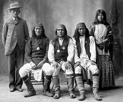 1898 - Apaches with interpreter
