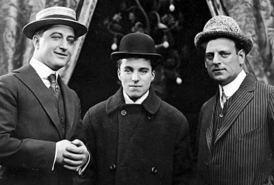 c. 1915 - Francis X. Bushman, Charlie Chaplin and Broncho Billy Anderson