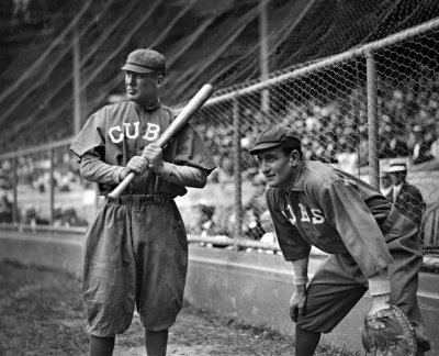 July 21, 1913 - Al Bridwell and Jimmy Archer of the Chicago Cubs