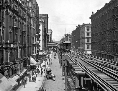 September 1, 1900 - Wabash Avenue north from Adams Street