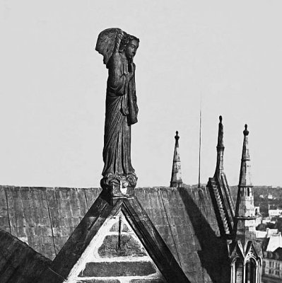 c. 1853 - High atop Notre Dame
