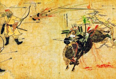 1293 - Mongol under attack during invasion of Japan