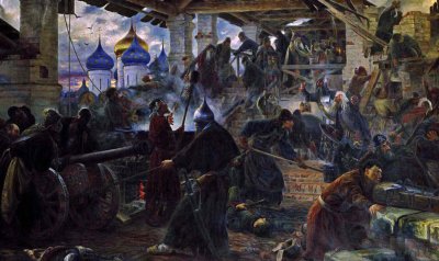 1610 - Monks defending Troitsko-Serguiev Monastery