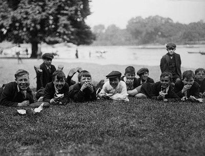 August 1919 - Schoolboys in the park