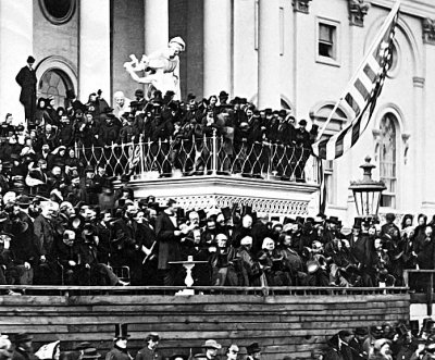 March 4, 1865 - Lincoln delivering his 2nd inaugural address