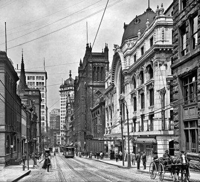 1908 - 6th Avenue with the Nixon Theatre on the right