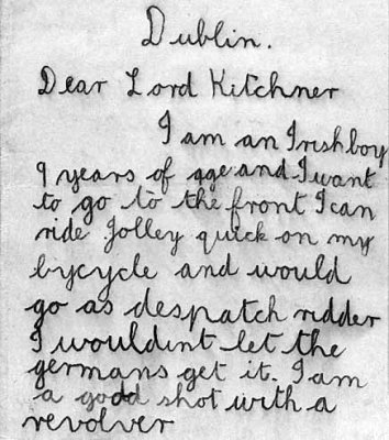1914 - Letter to Lord Kitchener