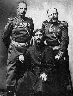 1904 - Grigory Rasputin with Major-General Putyatin and Colonel Lotman