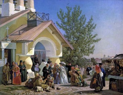 1864 - Leaving church in Pskov