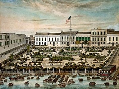 c. 1845 - Gardens of the American factory