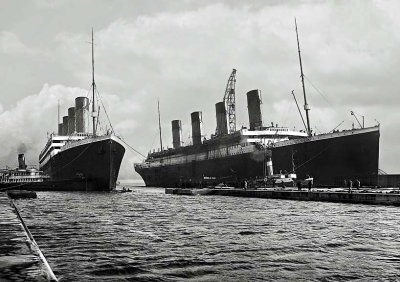 6 March 1912 - Sisters ships Olympic (left) and Titanic
