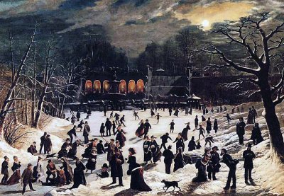1878 - Moonlight Skating in Central Park (Terrace and Lake)
