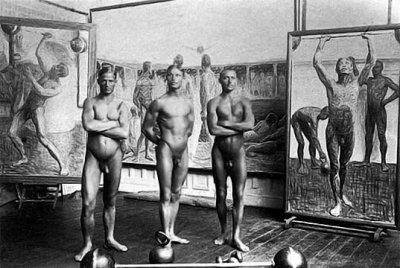 1907 - Eugene Frederik Jansson's studio with models