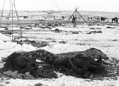 January 1, 1891 - Several of the dead wrapped in blankets