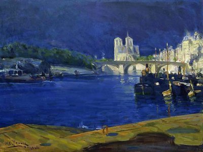 1896 - The Seine, looking toward Notre Dame