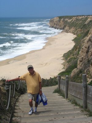 Cowell Beach stairs, near Half Moon Bay