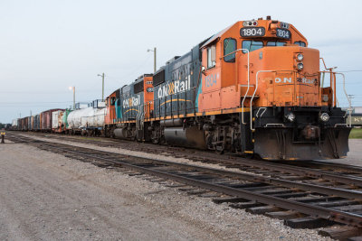 2013 August 16th freight 620 ready to head south behind 1804 and 1806.