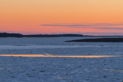 Looking up the Moose River around sunset.
