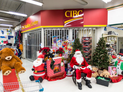 Santa Claus at Northern Store in Moosonee.