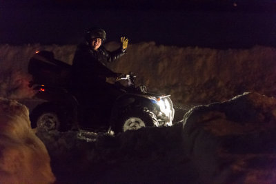 Snow removal with an ATV in Moosonee Justin Sutherland