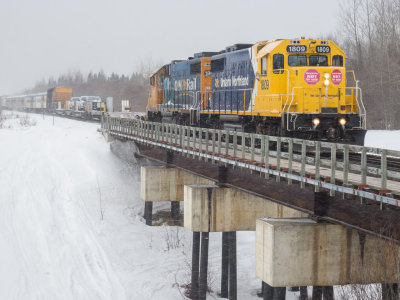 Polar Bear Express arriving in Moosonee 2014 April 14th