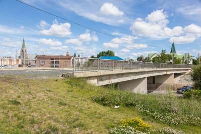 Built in 1977, abandoned a few years later, railway bridge over Algonquin Blvd E in Timmins.