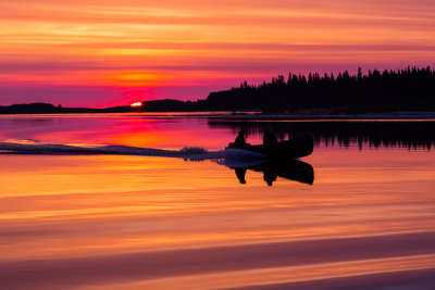 Canoe on the Moose River at sunrise 2014 August 19th
