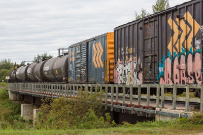 2014 September 12th boxcars and tankcars at end of freight 419.
